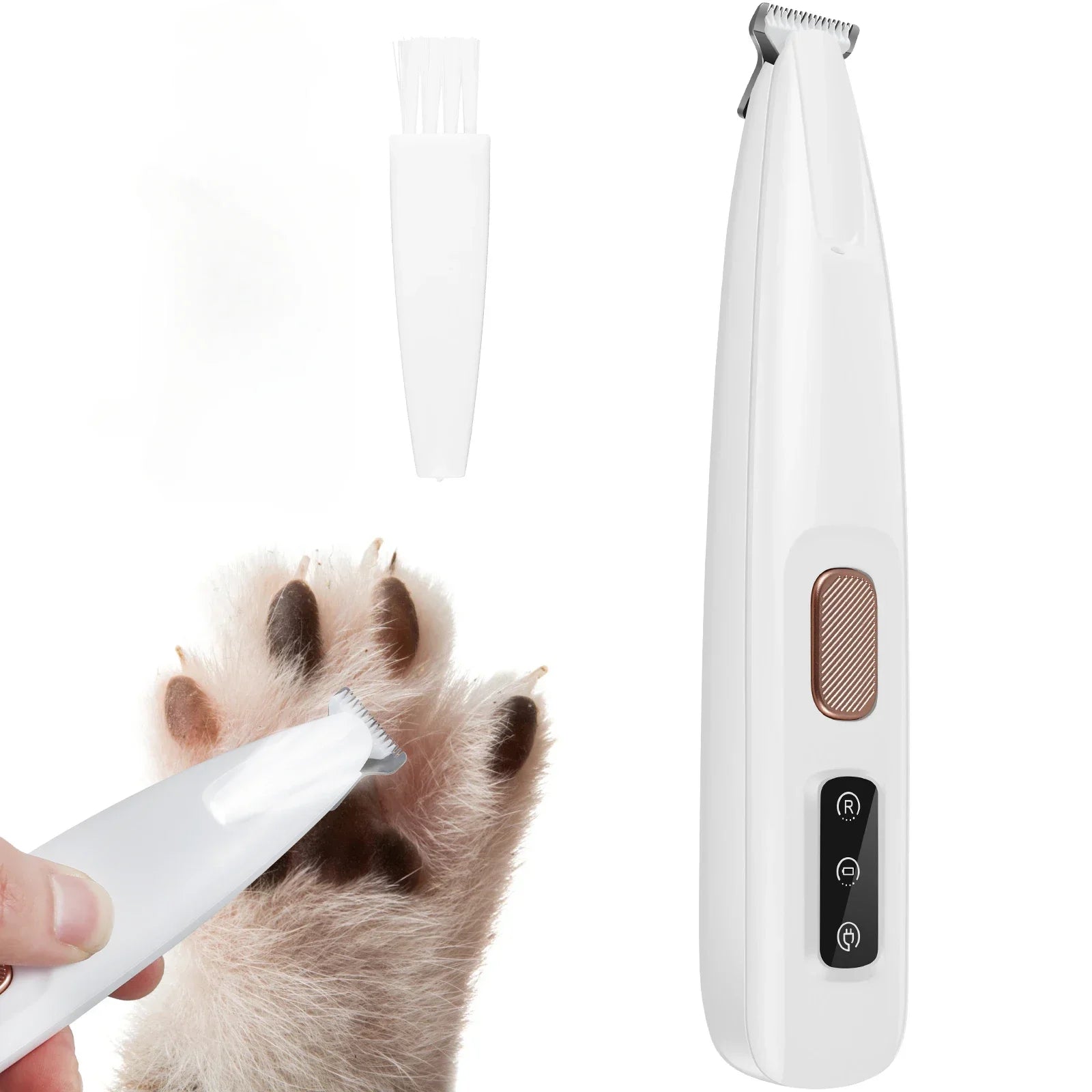 Recortador de Patas para Perros con Luz LED, Recortador de Pelo para Mascotas Totalmente Impermeable con Pantalla LED